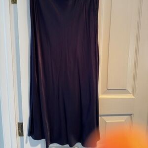 Rails Navy Blue Silk Midi Skirt